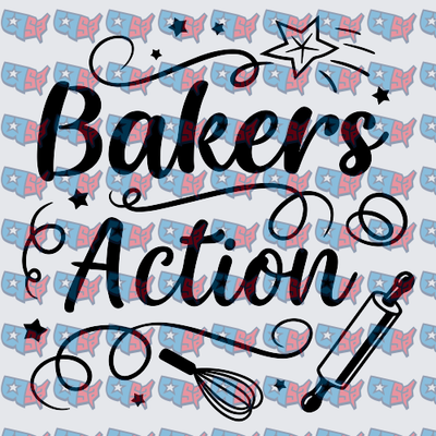 Bakers Action Script with Whisk and Rolling Pin (DTF)