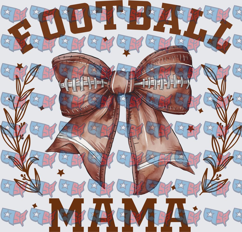 Football Mama Coquette Bow Floral Design (DTF)