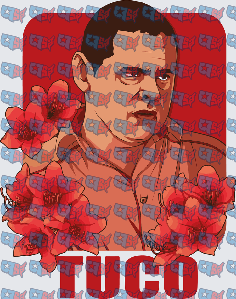 Tuco Breaking Bad Red Floral Portrait Art (DTF)