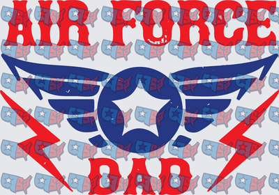 Air Force Dad Wings Lightning Bolt Design (DTF)