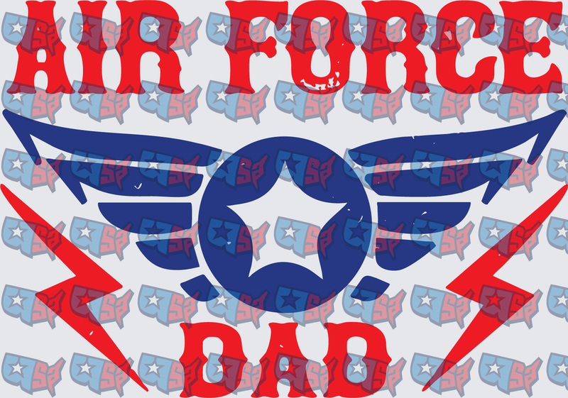 Air Force Dad Wings Lightning Bolt Design (DTF)