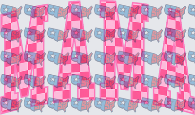 Pink Checkered MAMA Bold Retro Letters (DTF)
