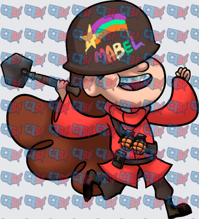 Chibi Soldier With Mabel Helmet And Sledgehammer (DTF)