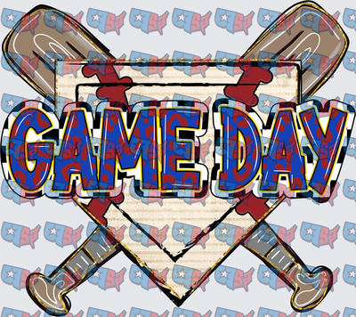 Game Day Baseball Bats Home Plate Leopard (DTF)