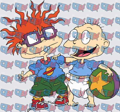 Redhead Toddler With Glasses And Baby Best Friends (DTF)