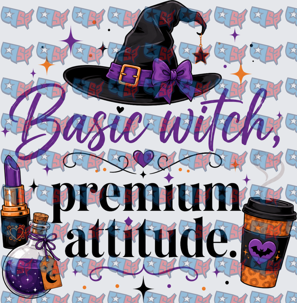 Basic Witch Premium Attitude Halloween Witch Hat Design (DTF)