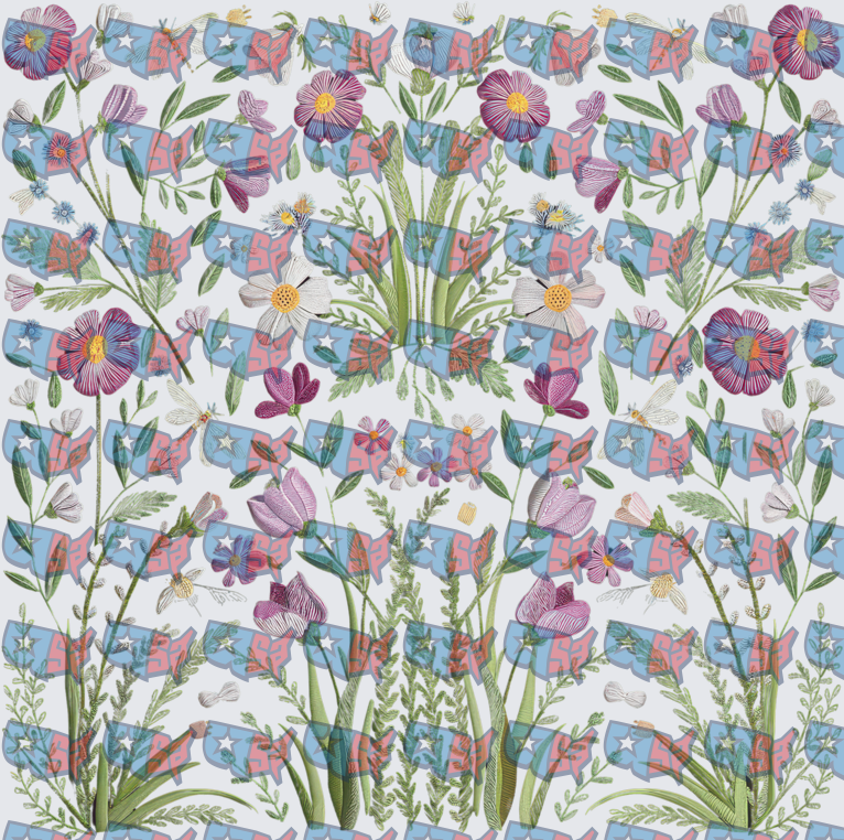 Wildflower Botanical Pattern with USA Map Silhouettes (DTF)
