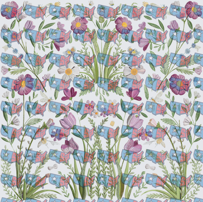 Wildflower Botanical Pattern with USA Map Silhouettes (DTF)