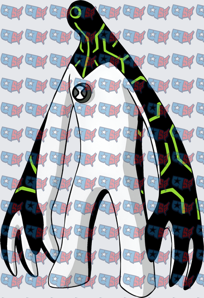 Alien Ghost Figure With Neon Green Circuit Lines (DTF)