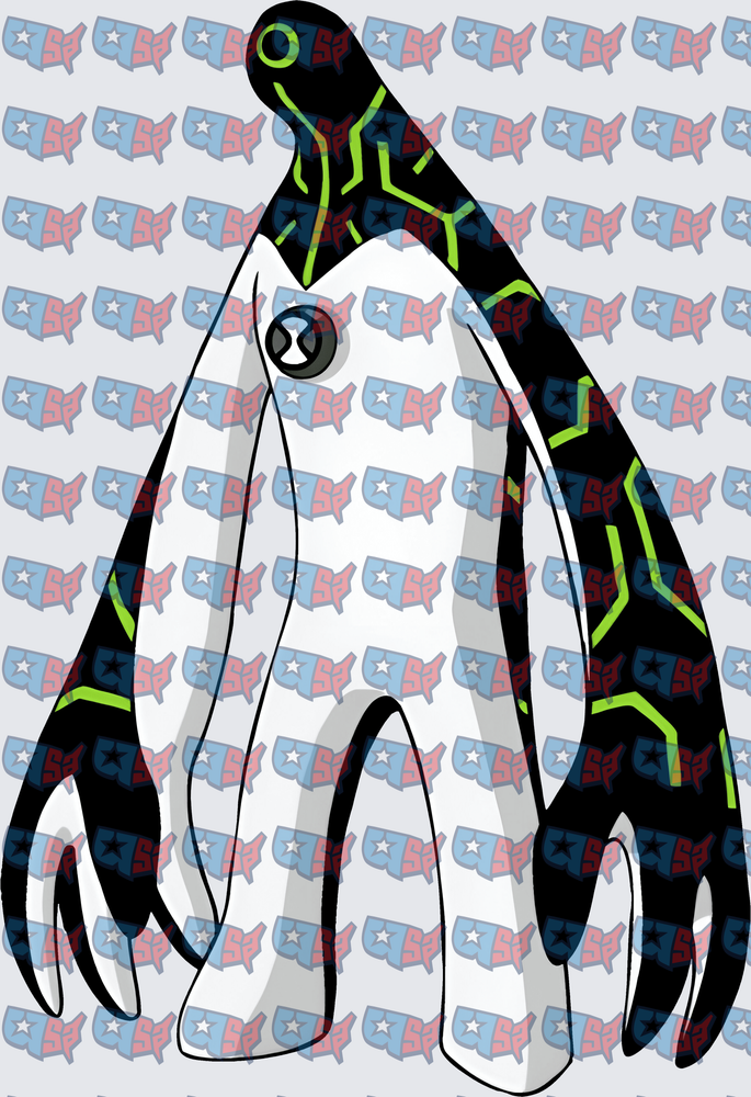 Alien Ghost Figure With Neon Green Circuit Lines (DTF)