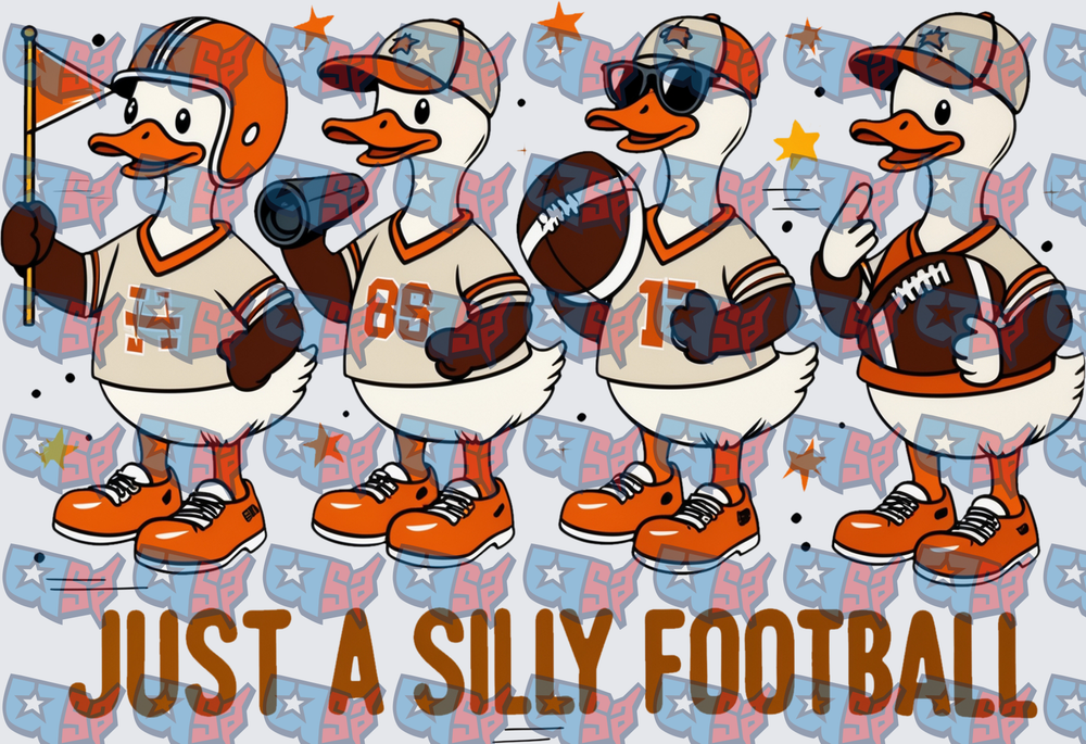Just A Silly Football Duck Cartoon Quad (DTF)