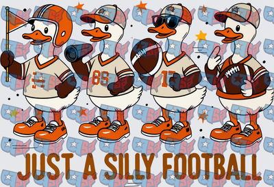 Just A Silly Football Duck Cartoon Quad (DTF)