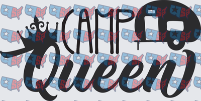Camper Queen Crown Travel Trailer Typography (DTF)