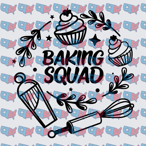 Baking Squad Cupcake Rolling Pin Whisk Design (DTF)