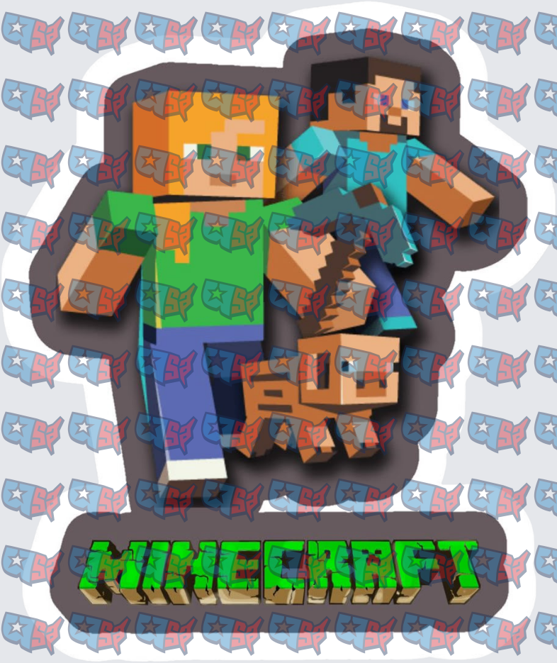 Minecraft Alex Steve and Dog Character Group (DTF)