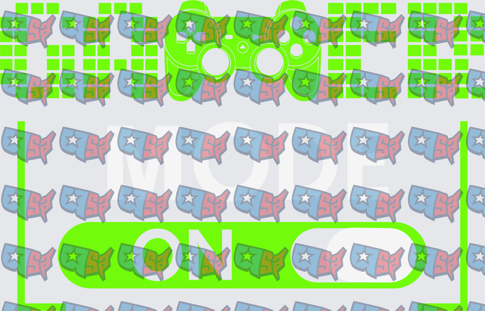 Gamer Mode On USA Map Pattern Neon Green (DTF)