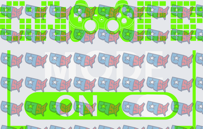 Gamer Mode On USA Map Pattern Neon Green (DTF)