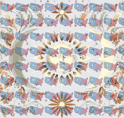 Boho Sun Moon USA Map Repeat Pattern (DTF)