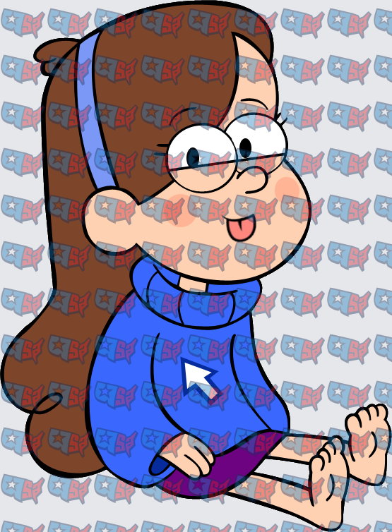Sitting Girl With Brown Hair Blue Sweater Glasses (DTF)