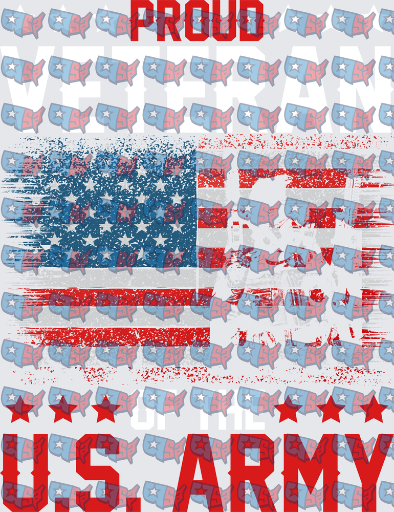 Proud Veteran of the U.S. Army Distressed Flag (DTF)