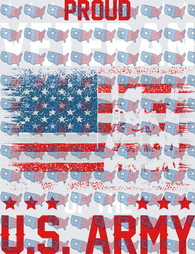 Proud Veteran of the U.S. Army Distressed Flag (DTF)