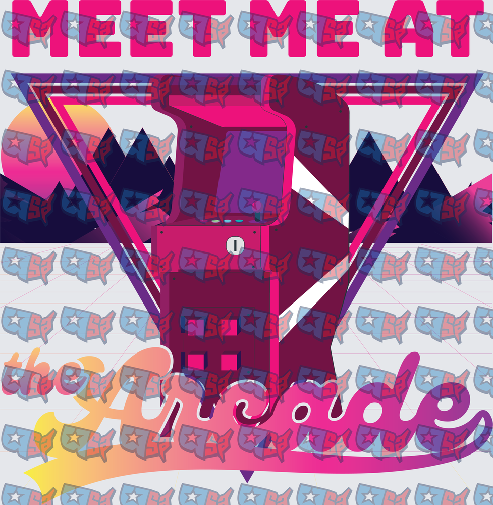 Meet Me At The Arcade Retro Neon Cabinet (DTF)