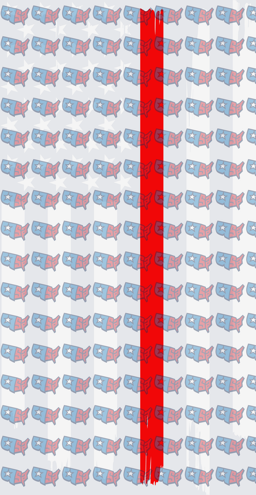 Patriotic USA Map Pattern Red Stripe (DTF)
