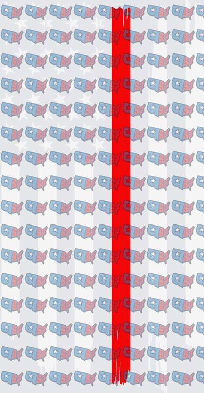 Patriotic USA Map Pattern Red Stripe (DTF)