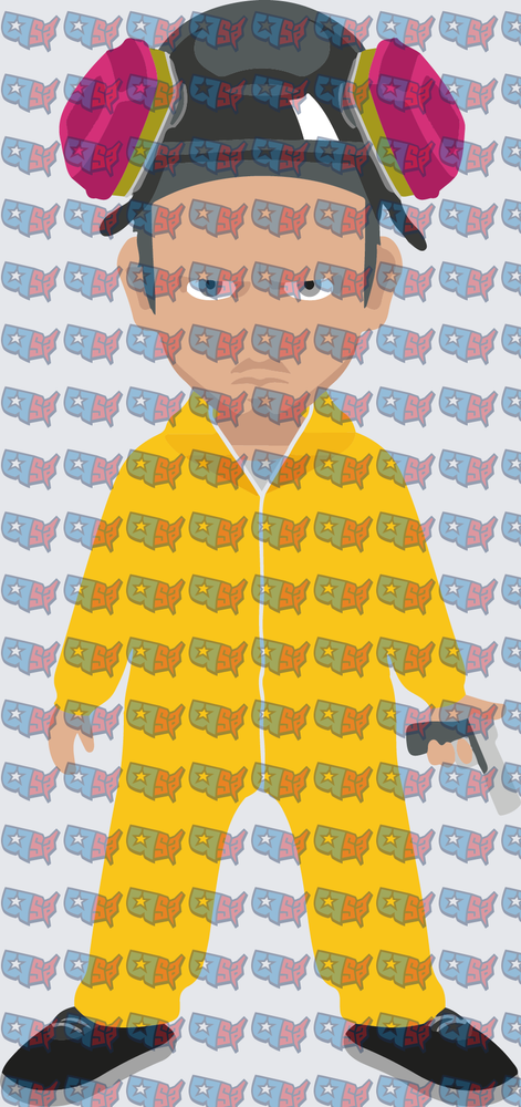 Chibi Figure Yellow Hazmat Suit Helmet Gun (DTF)