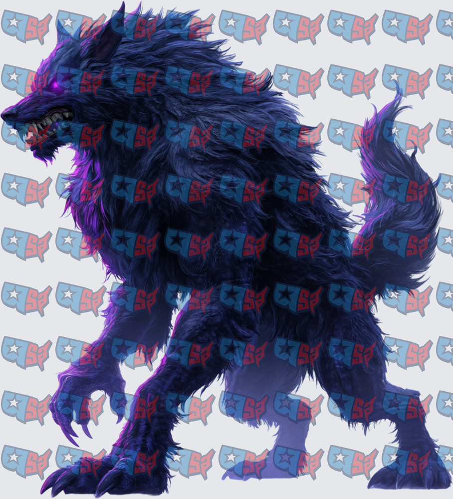 Dark Purple Glowing Eyes Werewolf Beast (DTF)