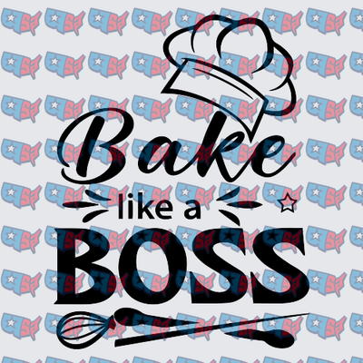 Bake Like A Boss Chef Hat Whisk Design (DTF)