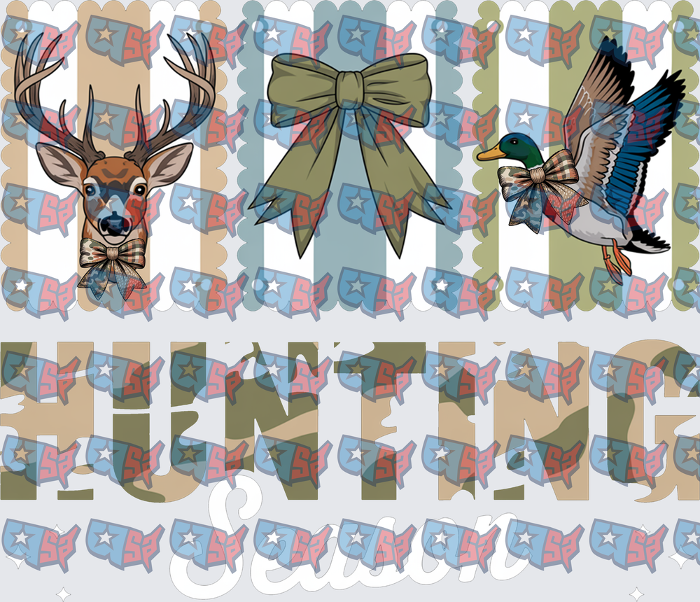 Hunting Season Deer Duck Camo Bow Design (DTF)