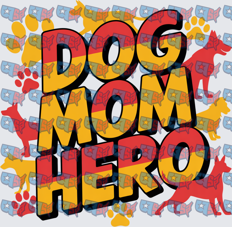 Dog Mom Hero Bold Comic Style Lettering (DTF)