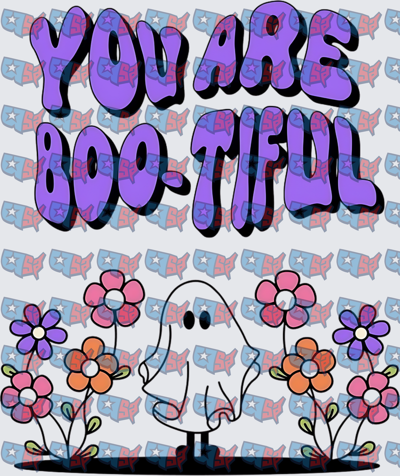 You Are Boo-Tiful Ghost With Retro Flowers (DTF)