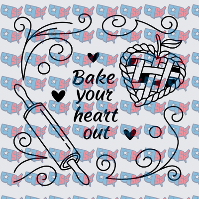 Bake Your Heart Out Rolling Pin Pie Design (DTF)