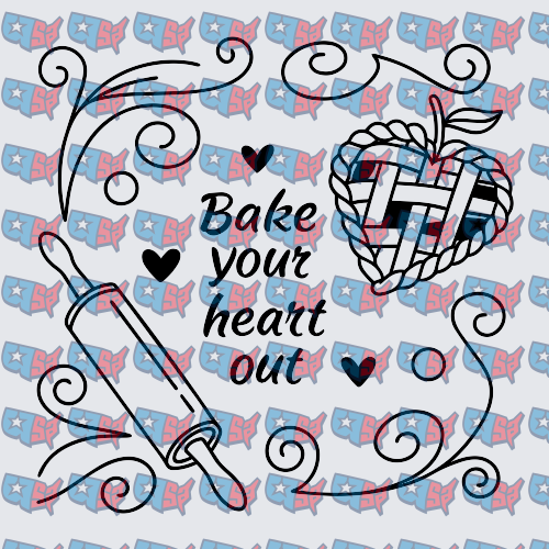 Bake Your Heart Out Rolling Pin Pie Design (DTF)