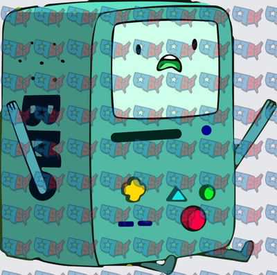 Sad Green Robot Game Console Character (DTF)