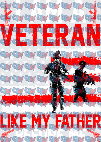 I Am A Veteran Like My Father Patriotic Soldiers Flag (DTF)