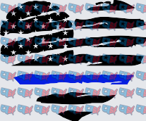 Thin Blue Line American Flag Heart (DTF)