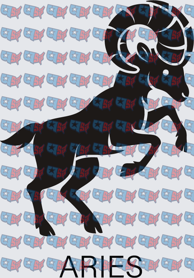 Aries Ram Zodiac Sign Bold Black Silhouette (DTF)
