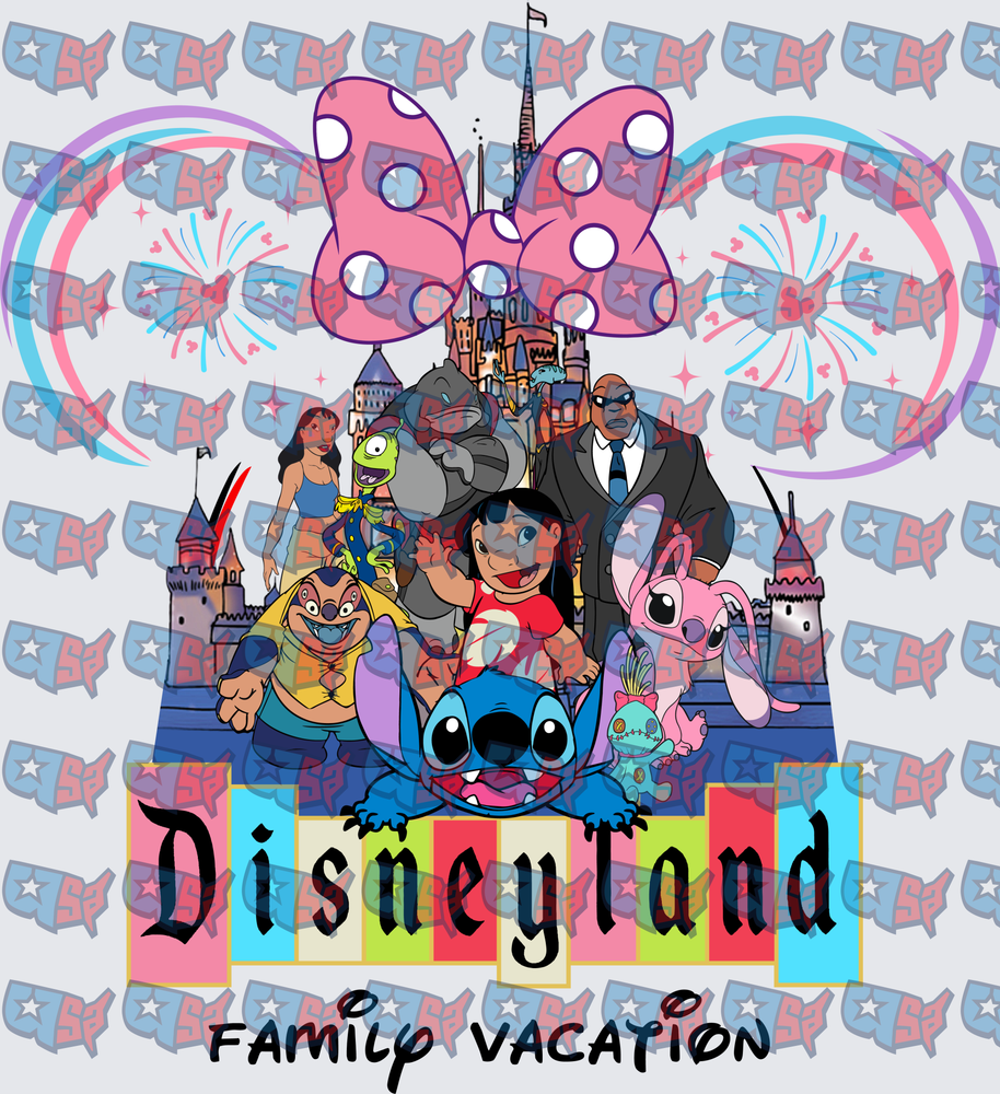 Lilo Stitch Characters Castle Family Vacation (DTF)