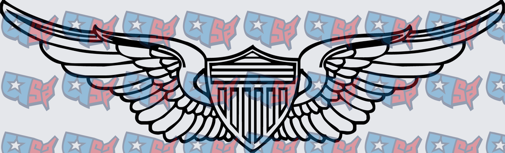 Military Aviator Wings Shield Badge (DTF)