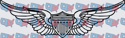Military Aviator Wings Shield Badge (DTF)