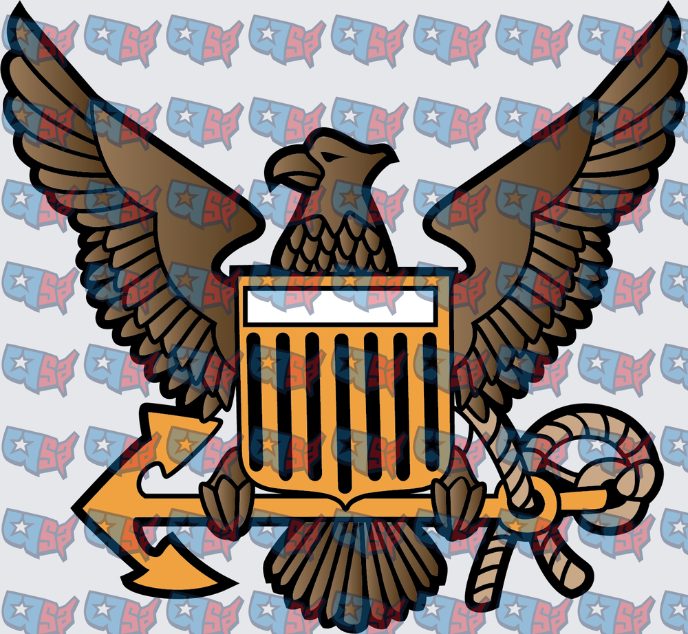 US Navy Eagle Anchor and Rope Shield Emblem (DTF)