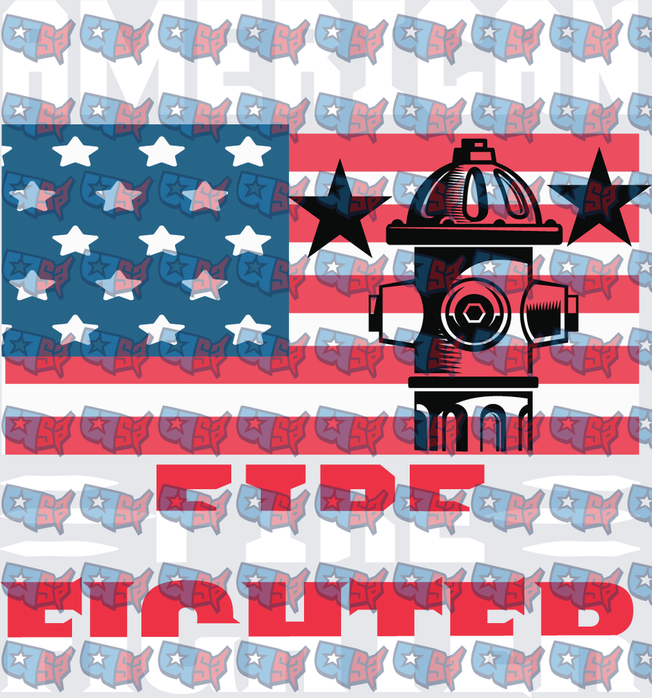 American Flag Fire Hydrant Firefighter Design (DTF)