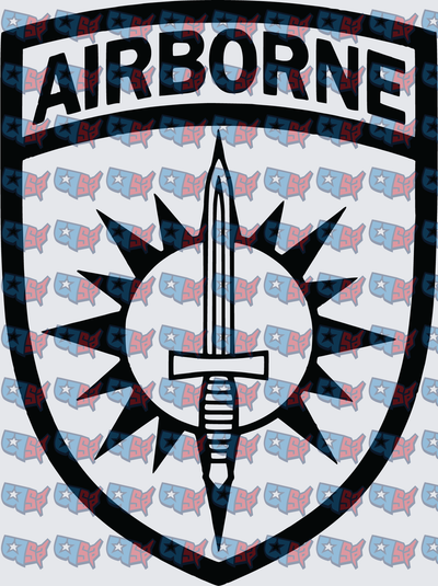 Airborne Military Shield Patch Sword Sun Emblem (DTF)