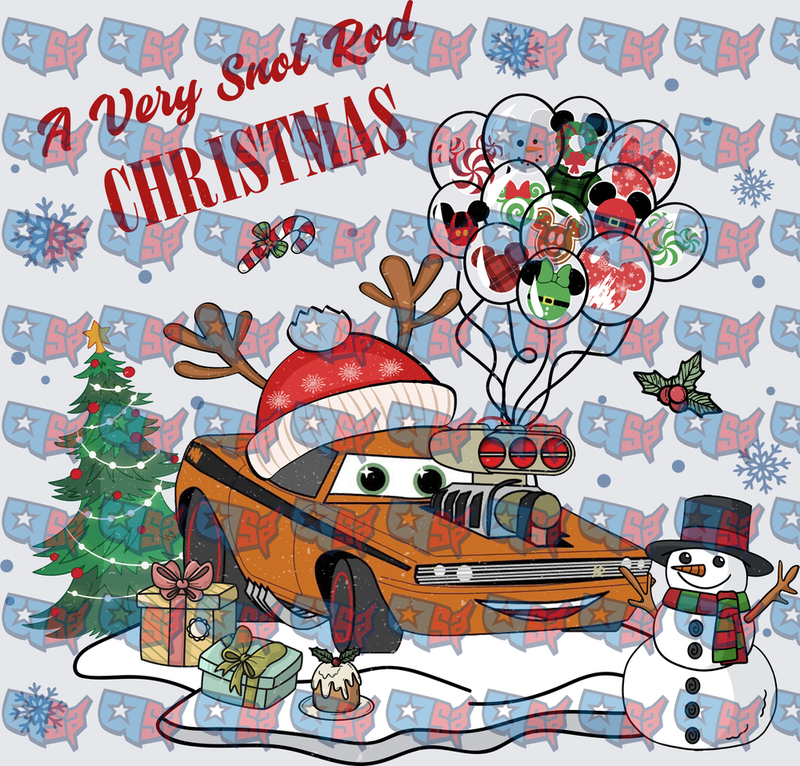 A Very Snot Rod Christmas Holiday Car Scene (DTF)