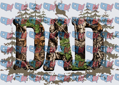 Mossy Oak Camo DAD Deer Pine Tree Design (DTF)