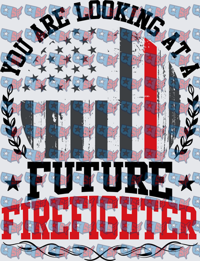 You Are Looking At A Future Firefighter Thin Red Line Flag (DTF)