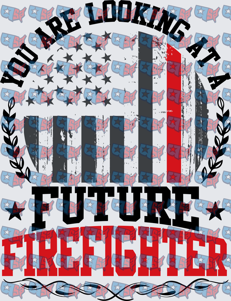You Are Looking At A Future Firefighter Thin Red Line Flag (DTF)